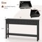 Costway 60" Console Table Retro Entryway Sofa Table with 4 Drawers & Open Shelf Hallway Cream White/Black